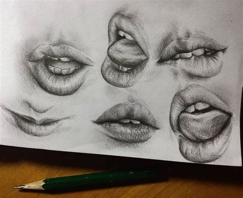 100+ Drawings Of Lips, Mouths & Teeth .